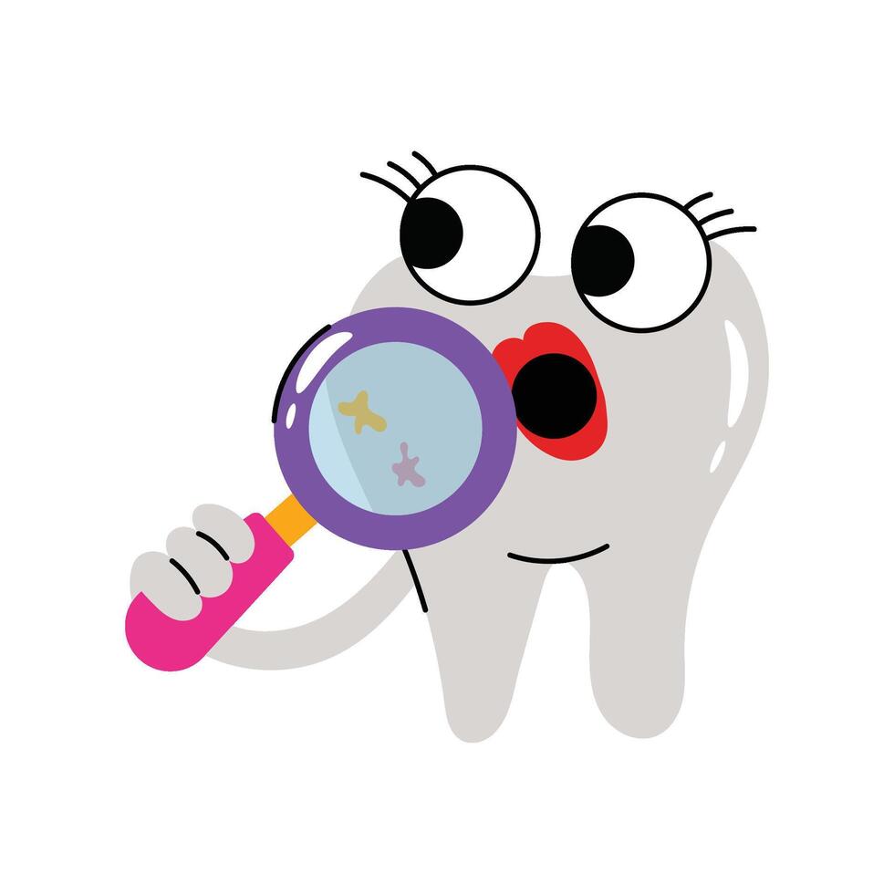 Check teeth Sticker. Eps 10 file vector