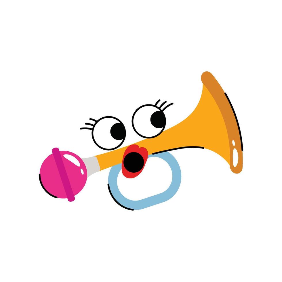Horn Colored Sticker. Eps 10 file vector