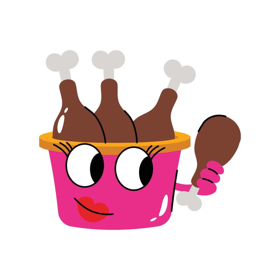 Leg piece bucket Sticker. Eps 10 file vector