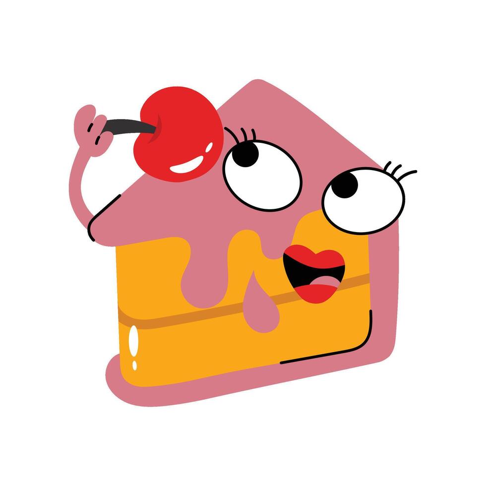 Cake slice Sticker. Eps 10 file vector