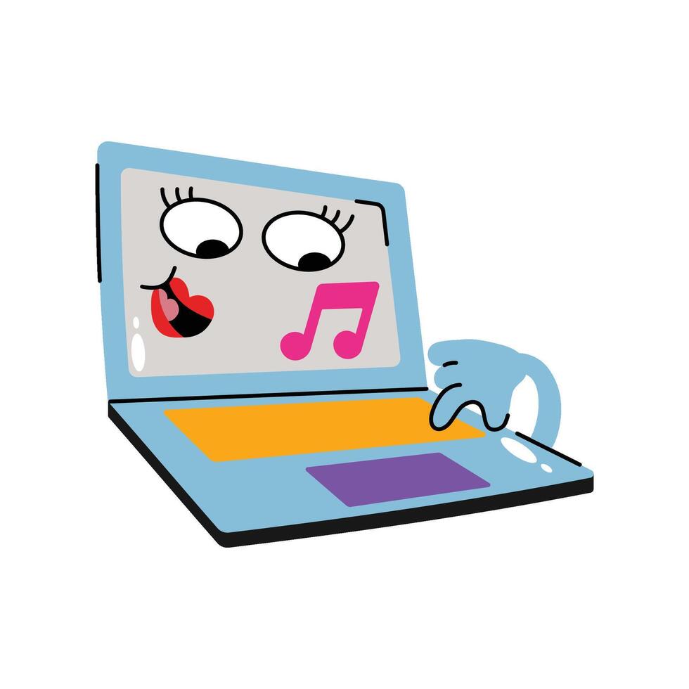 Laptop Sticker. Eps 10 file vector