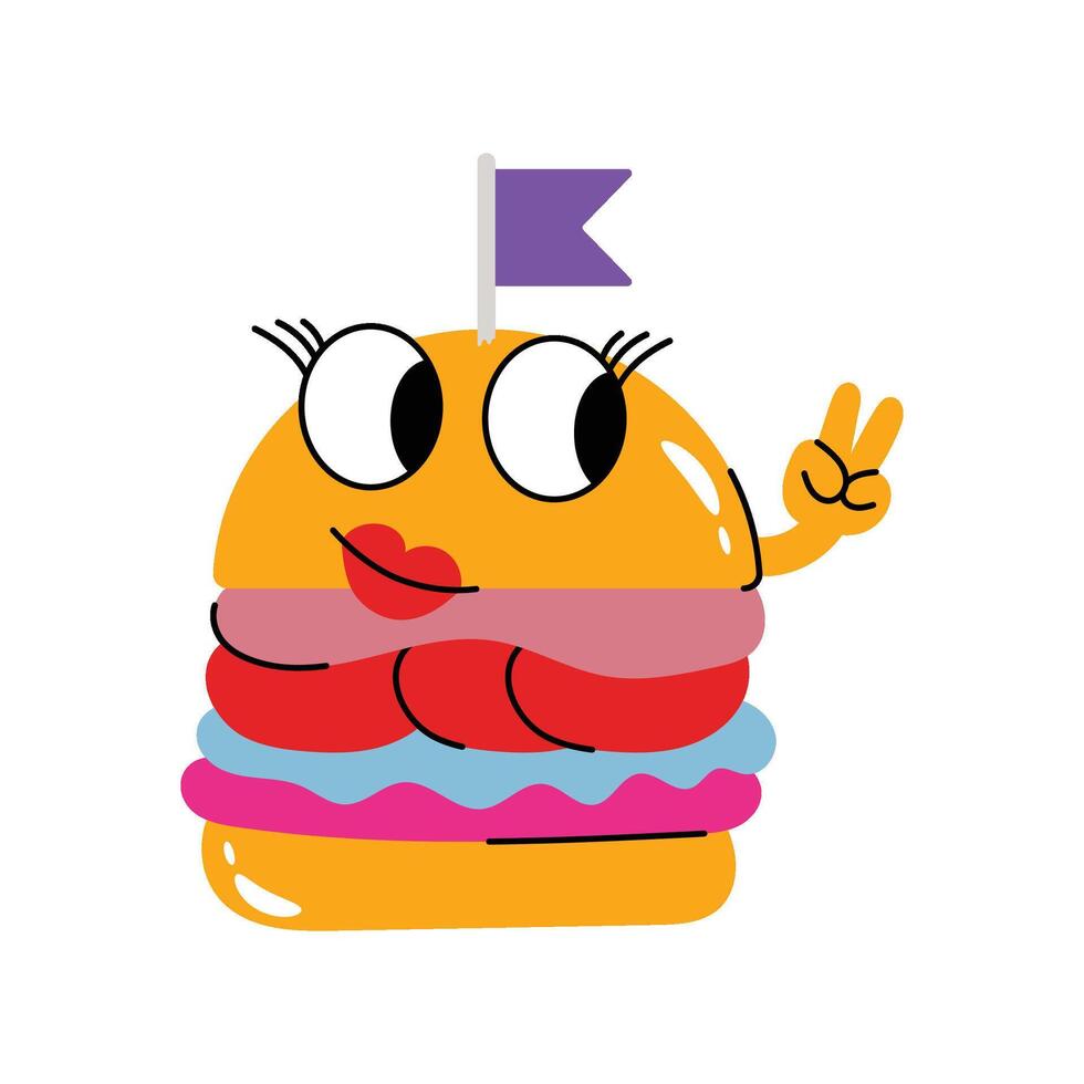Burger Sticker. Eps 10 file vector