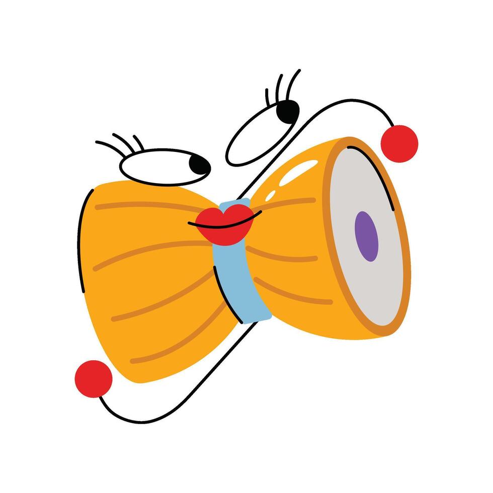 Rattle drum Sticker. Eps 10 file vector