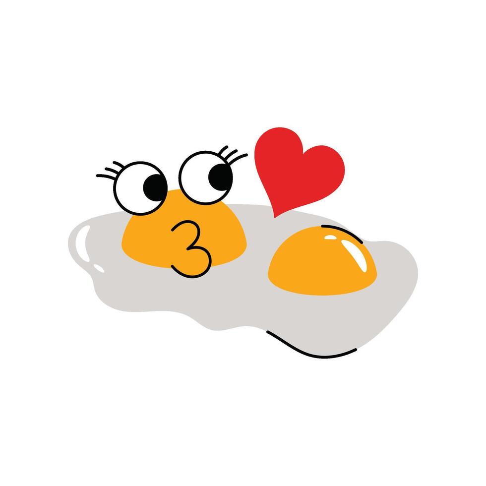 Fried eggs Sticker. eps 10 file vector