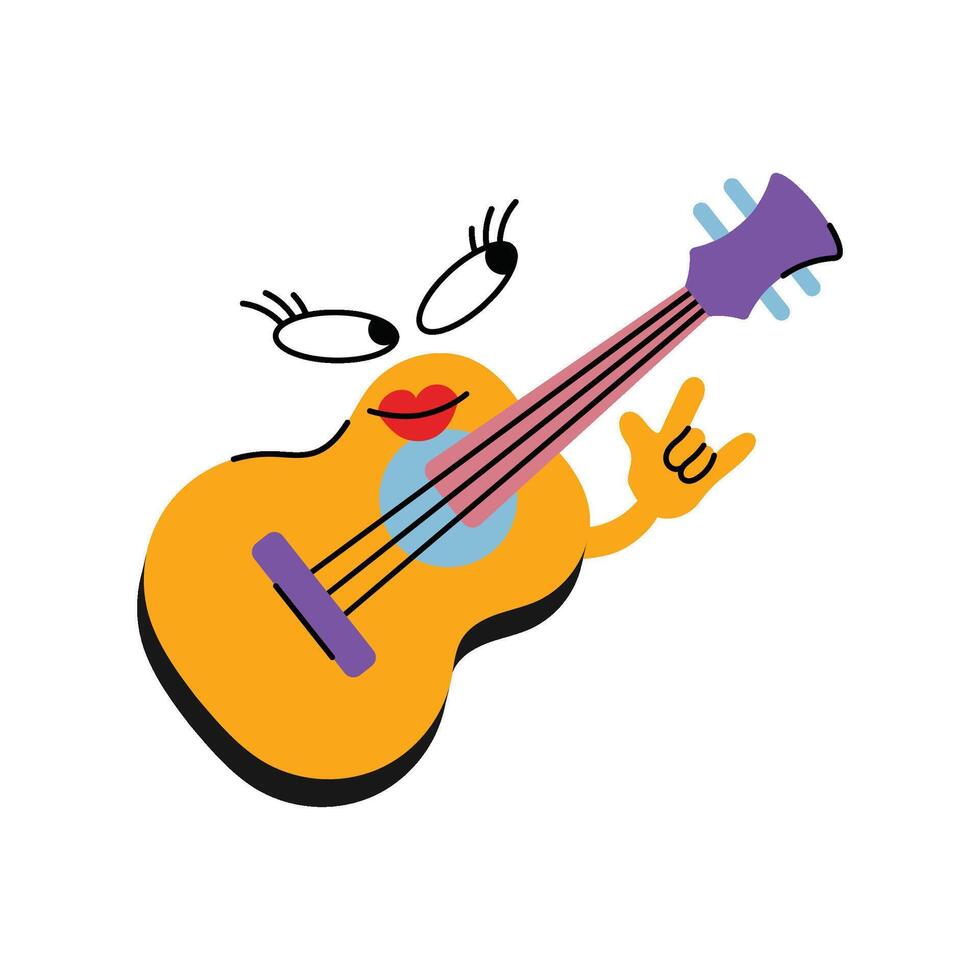 Guitar Concept Sticker. Eps 10 file vector