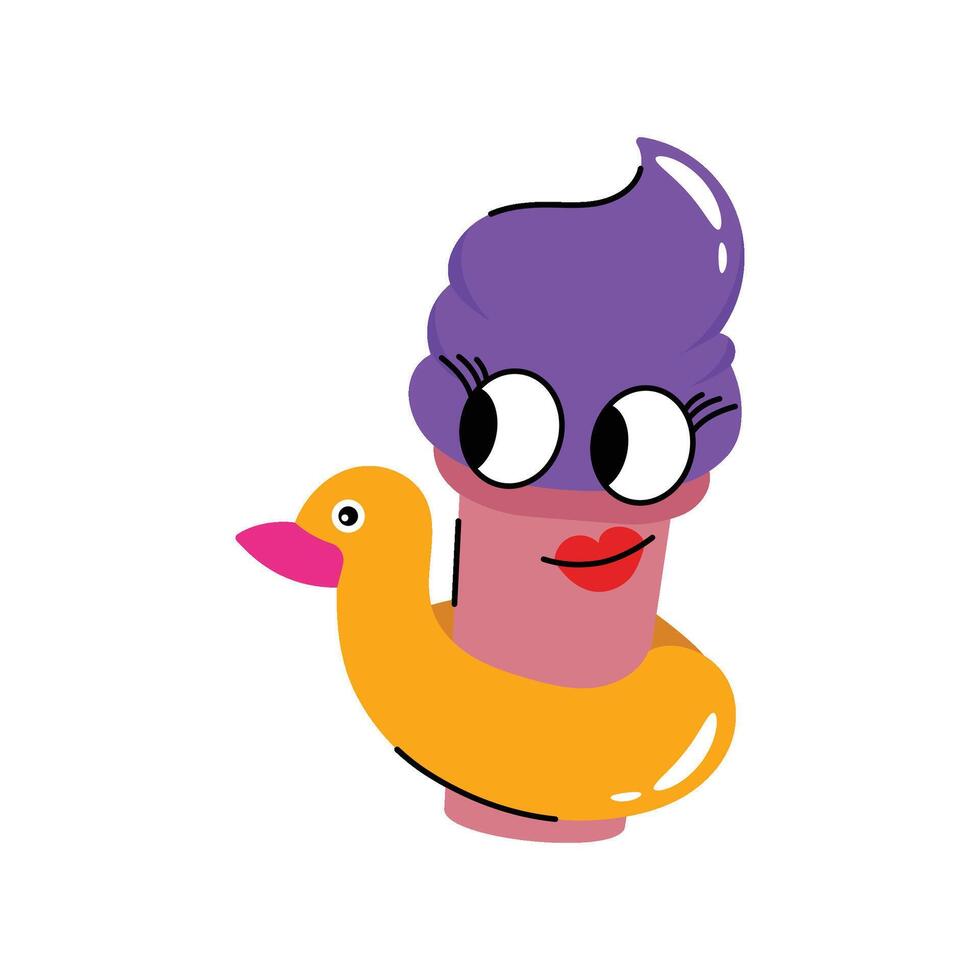 Tubes Ice cream Concept Sticker. Eps 10 file vector