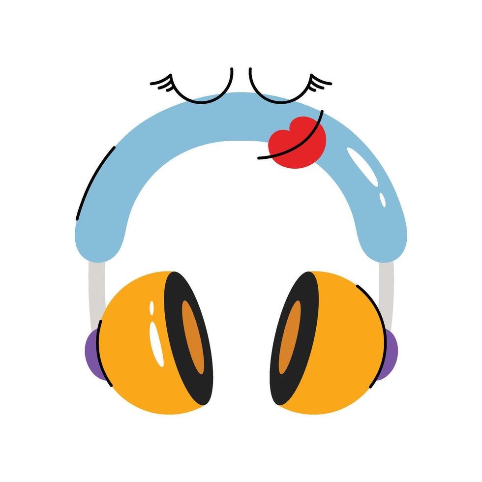 Headphone Sticker. Eps 10 vector