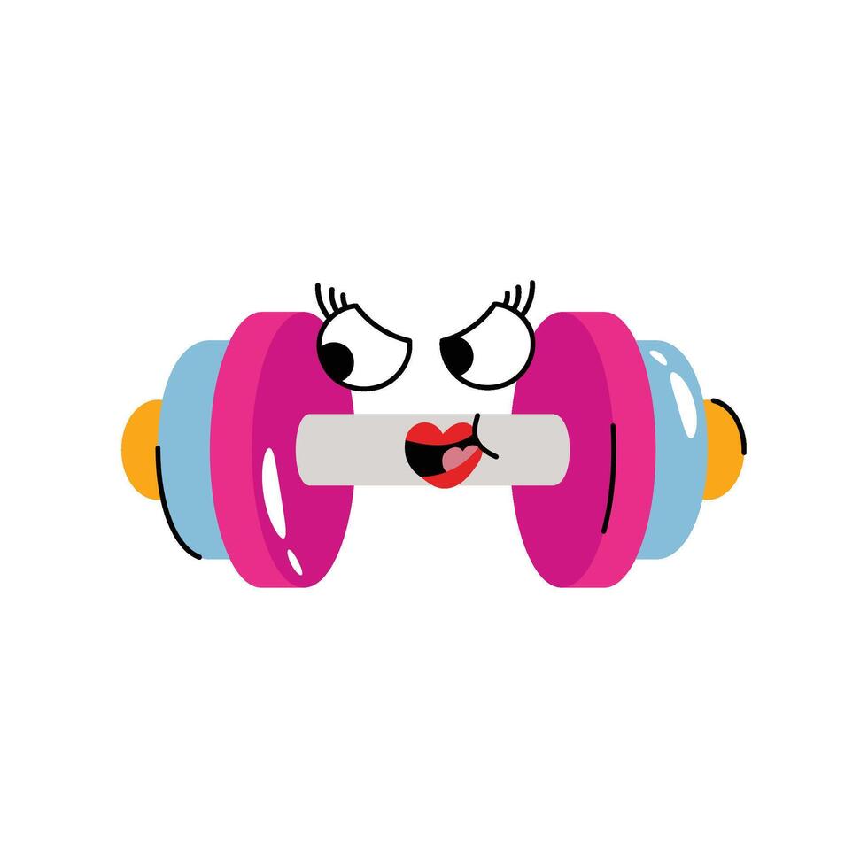 Dumbbell Sticker. Eps 10 file vector