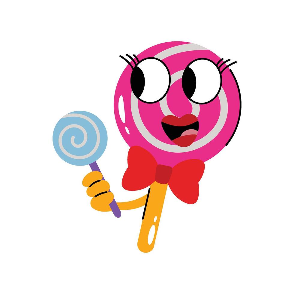 Muti Color Lollipop Sticker. Eps 10 file vector