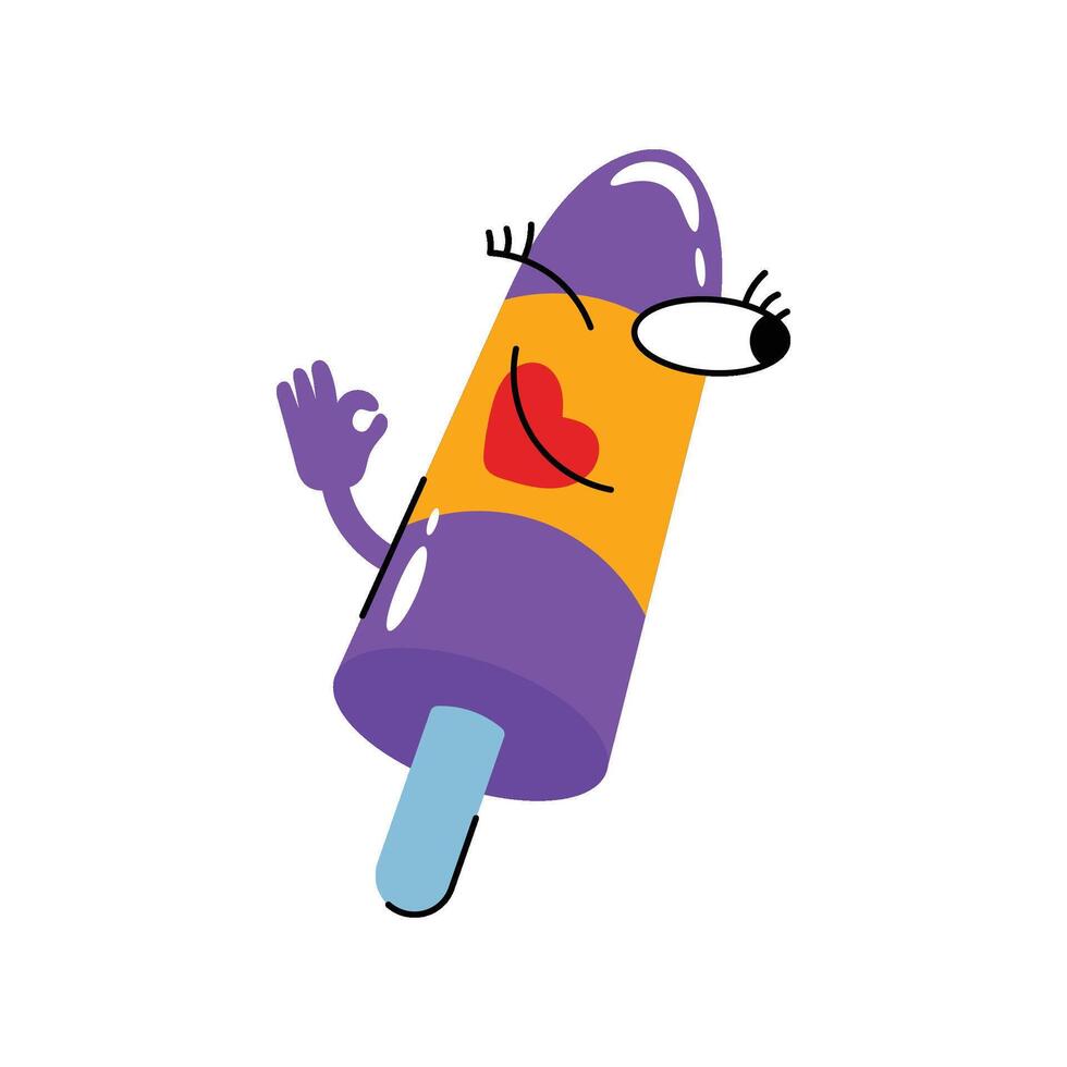 Lovely Ice cream Concept Sticker. Eps 10 file vector