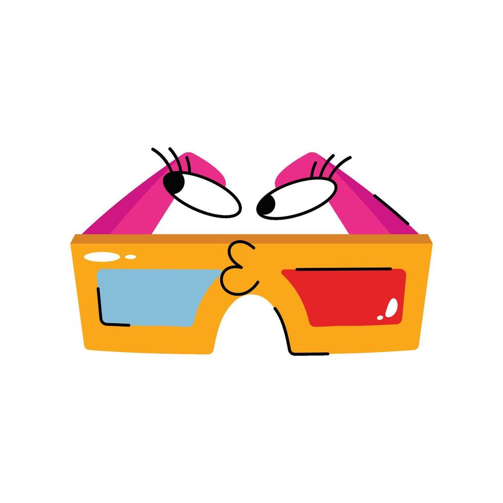 3d Glasses Sticker. Eps 10 file vector
