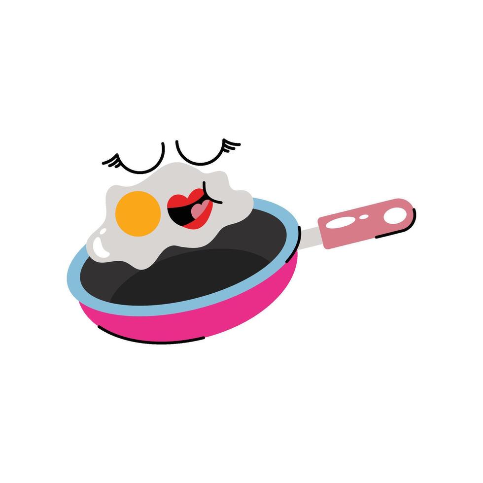Fried egg Sticker. Eps 10 file vector