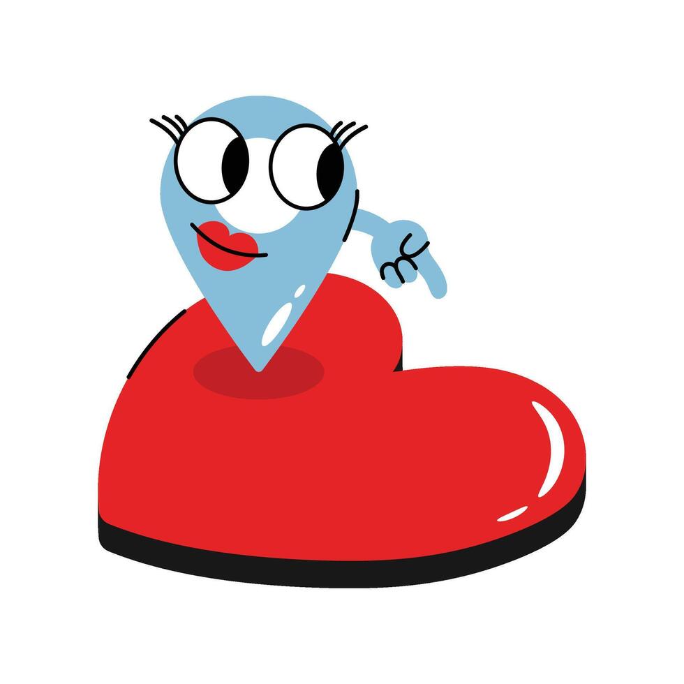 Love location Sticker. eps 10 file vector