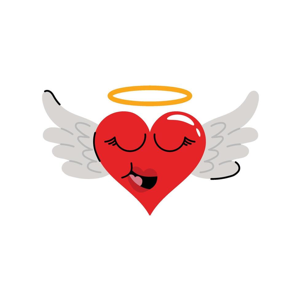 Angel heart Sticker. eps 10 file vector