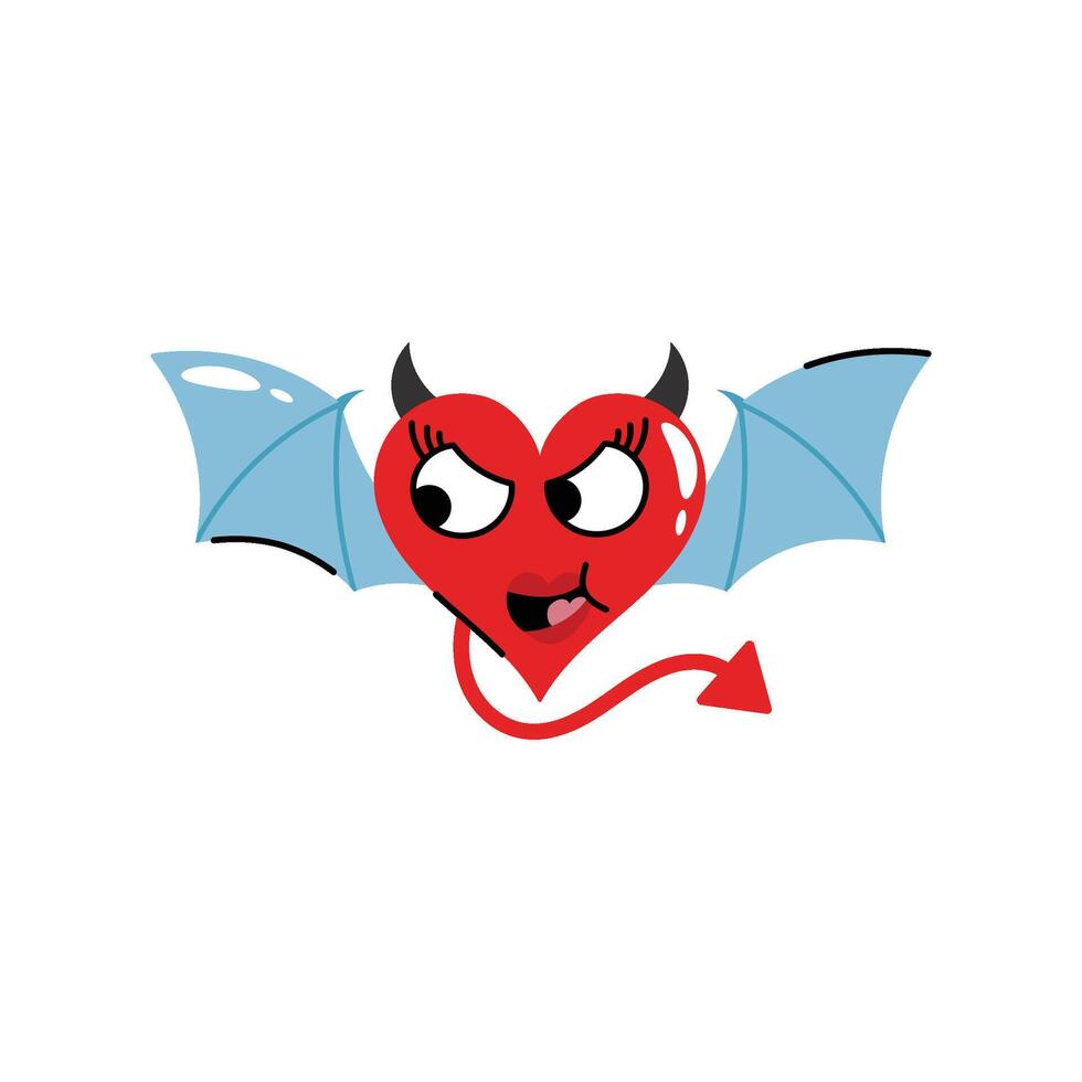 Devil heart Sticker. eps 10 file vector