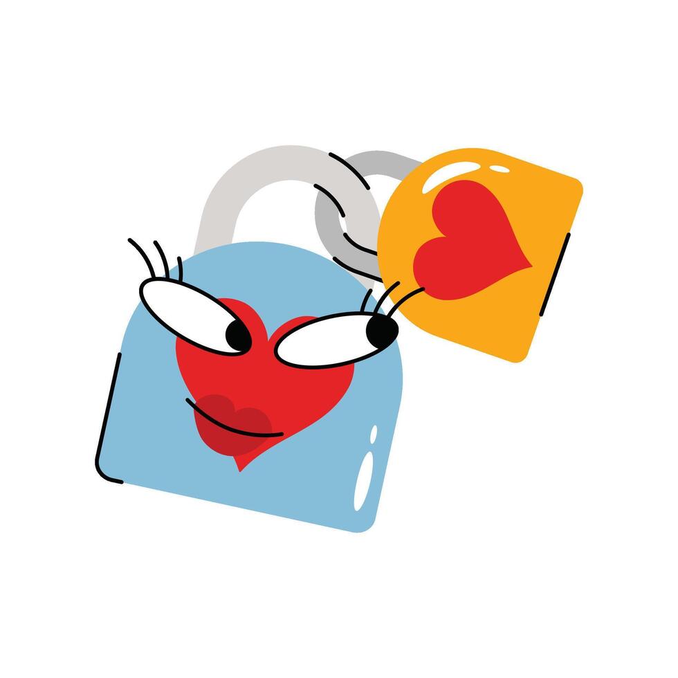 Love lock Sticker. eps 10 file vector