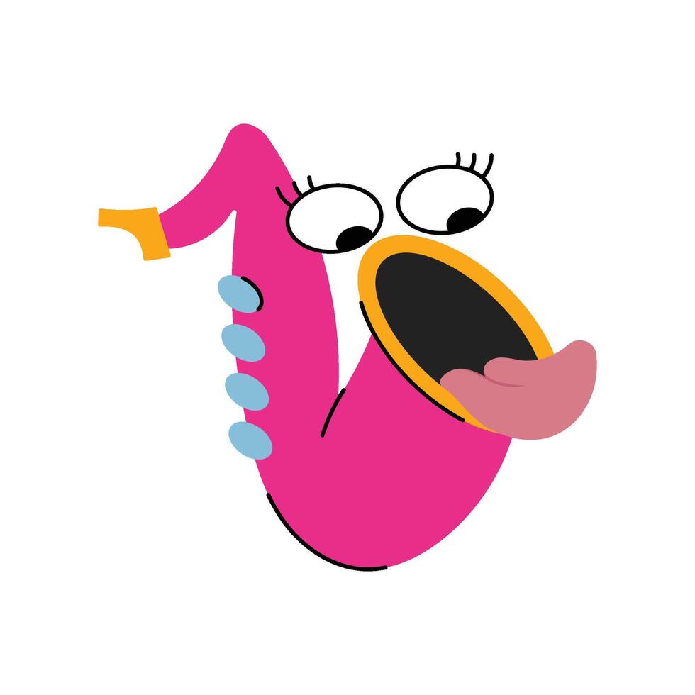 Saxophone Sticker. Eps 10 file vector