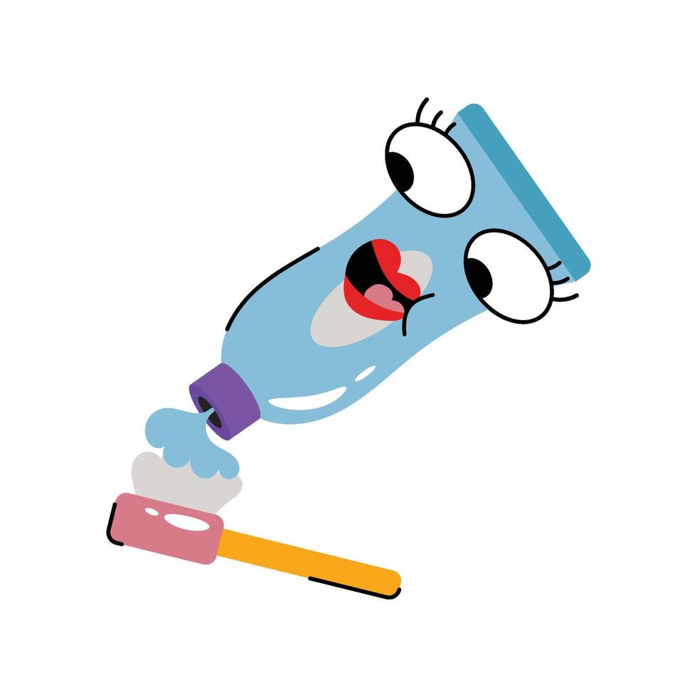 Toothpaste Sticker. Eps 10 file vector