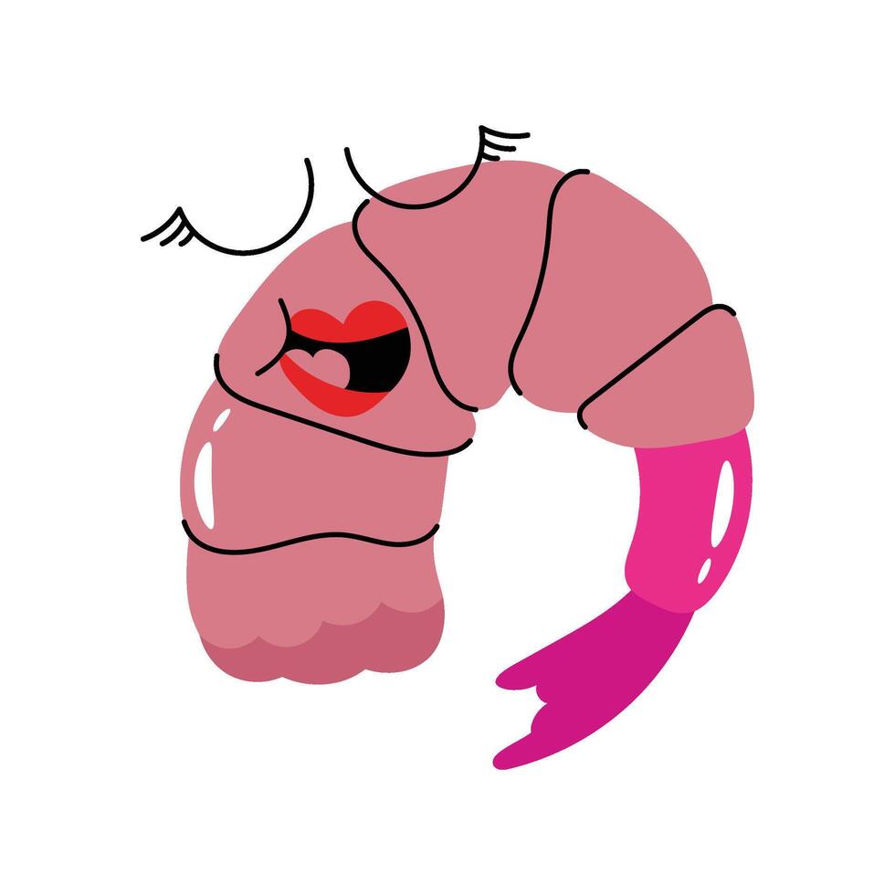 Shrimp Sticker. Eps 10 file vector