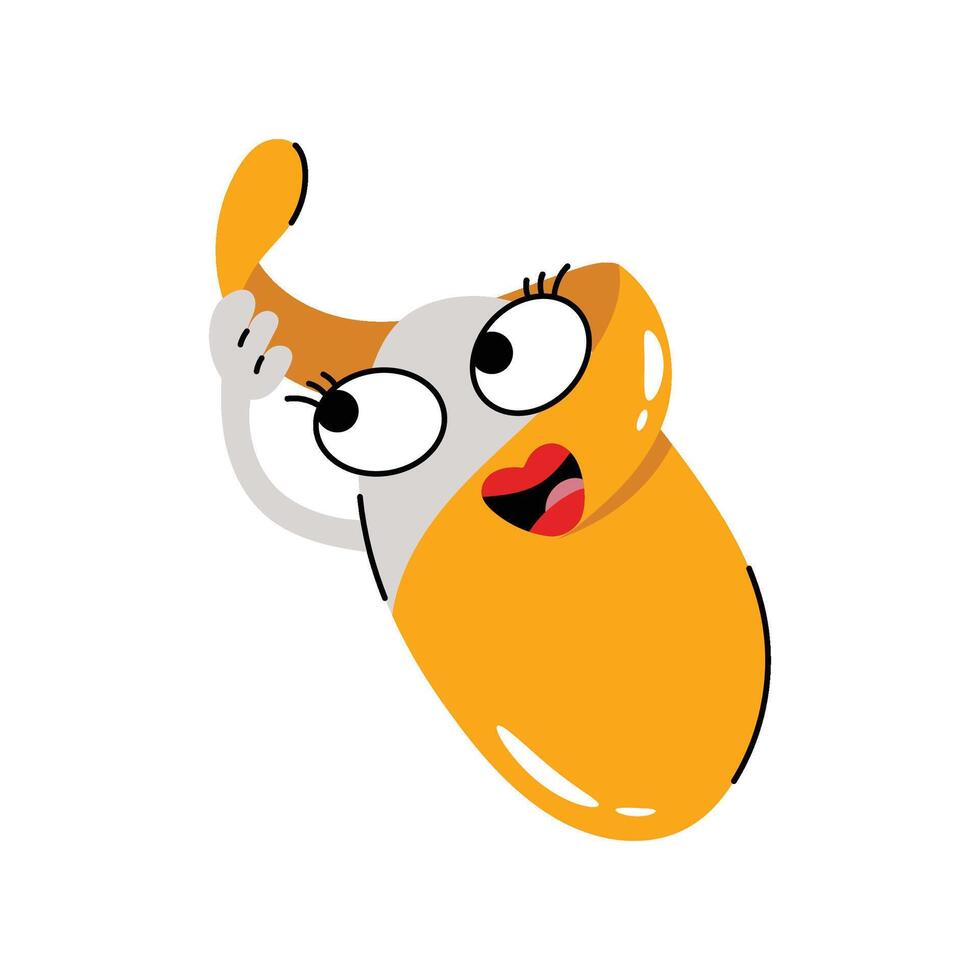 Peeled potato Sticker. Eps 10 file vector