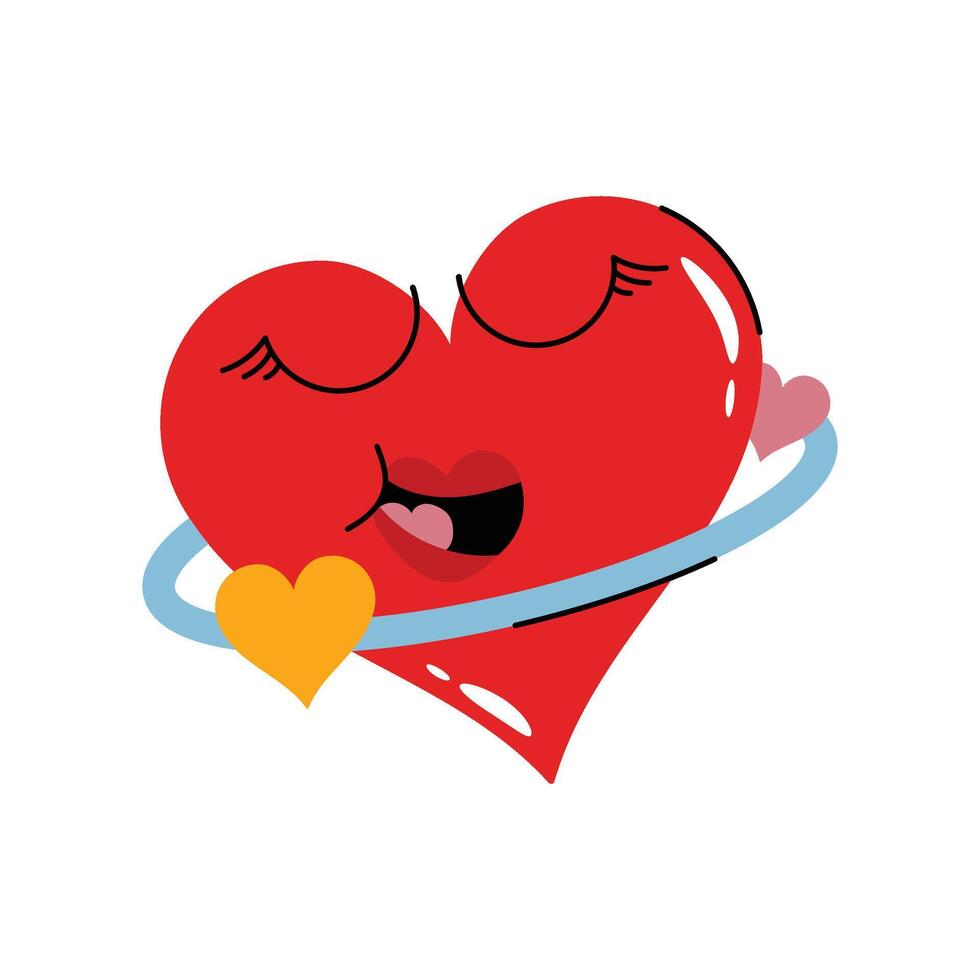 Cute Heart Sticker. eps 10 file vector