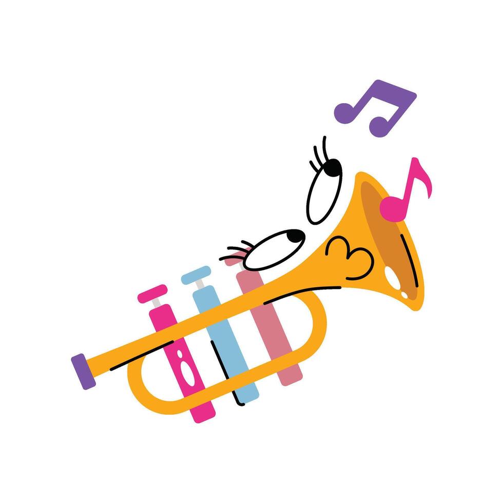 Trumpet Sticker. Eps 10 file vector