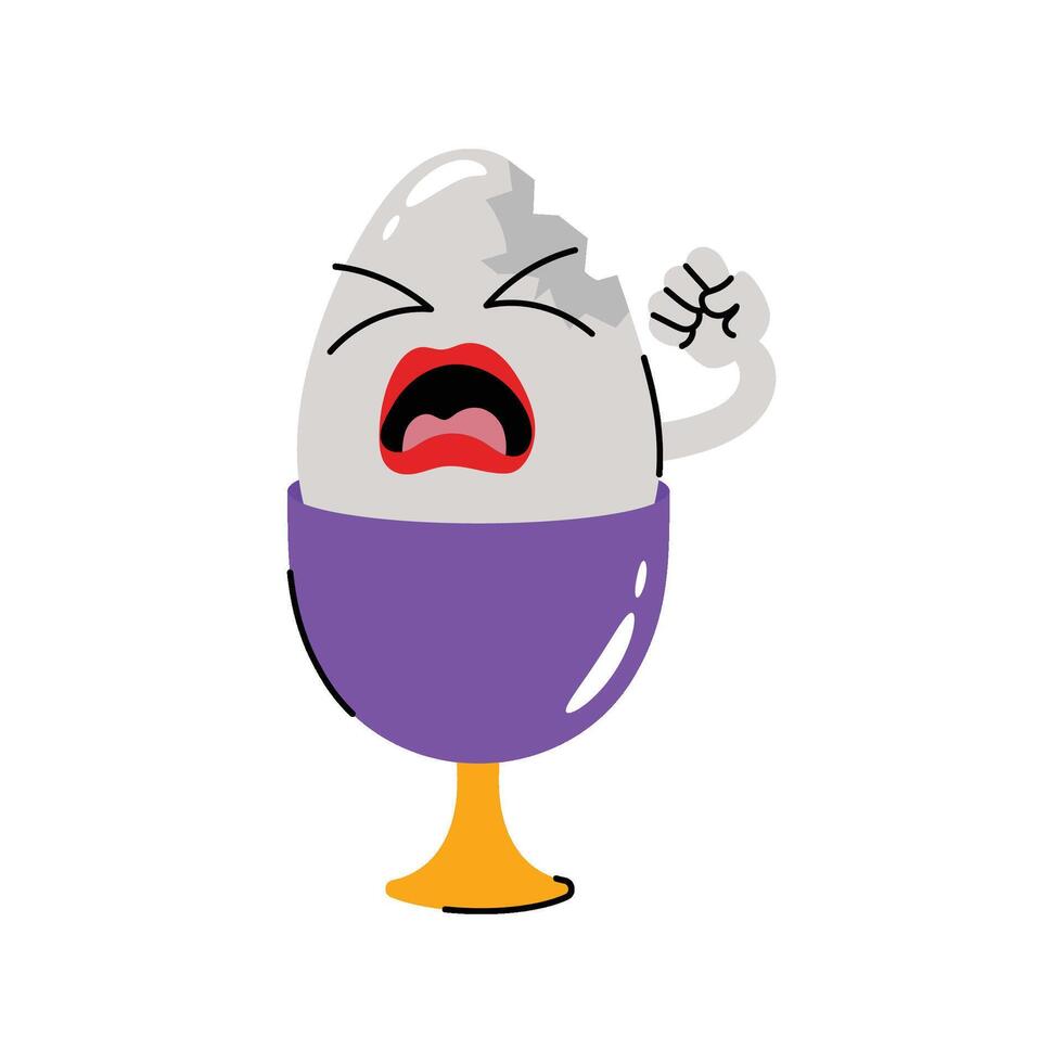 Soft boiled egg Sticker. Eps 10 file vector