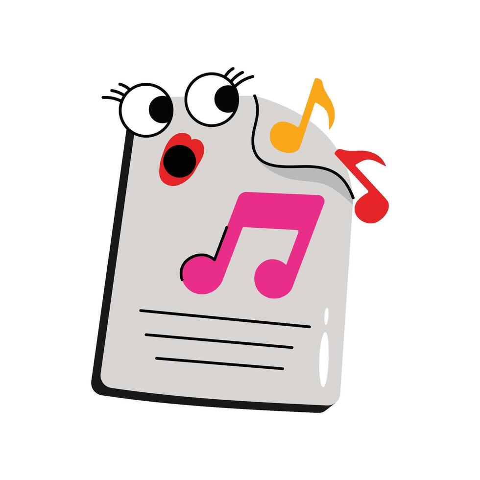 Music Note Sticker. Eps 10 file vector