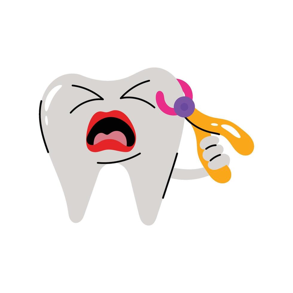 Tooth extraction Sticker. Eps 10 file vector