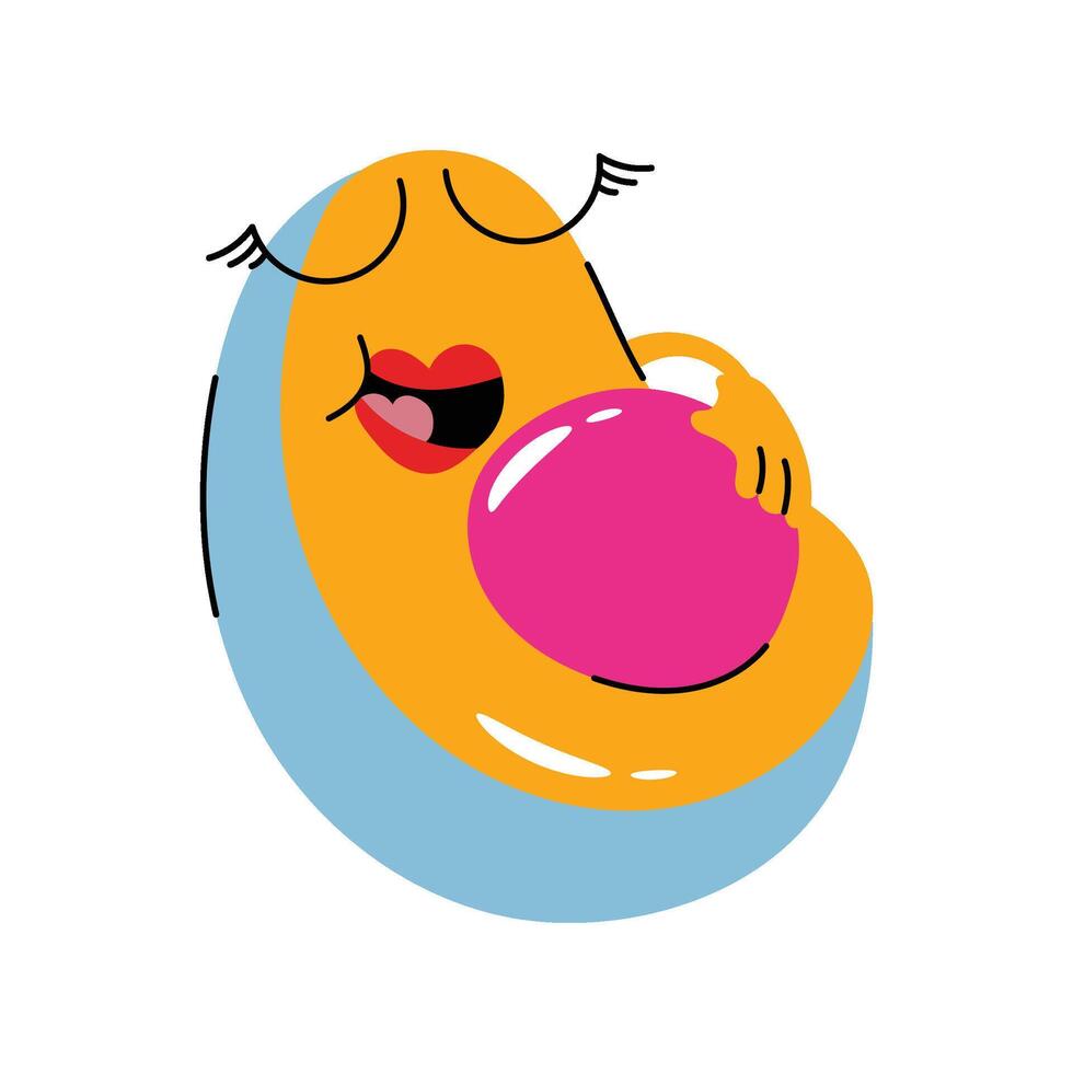 Avocado Sticker. Eps 10 file vector