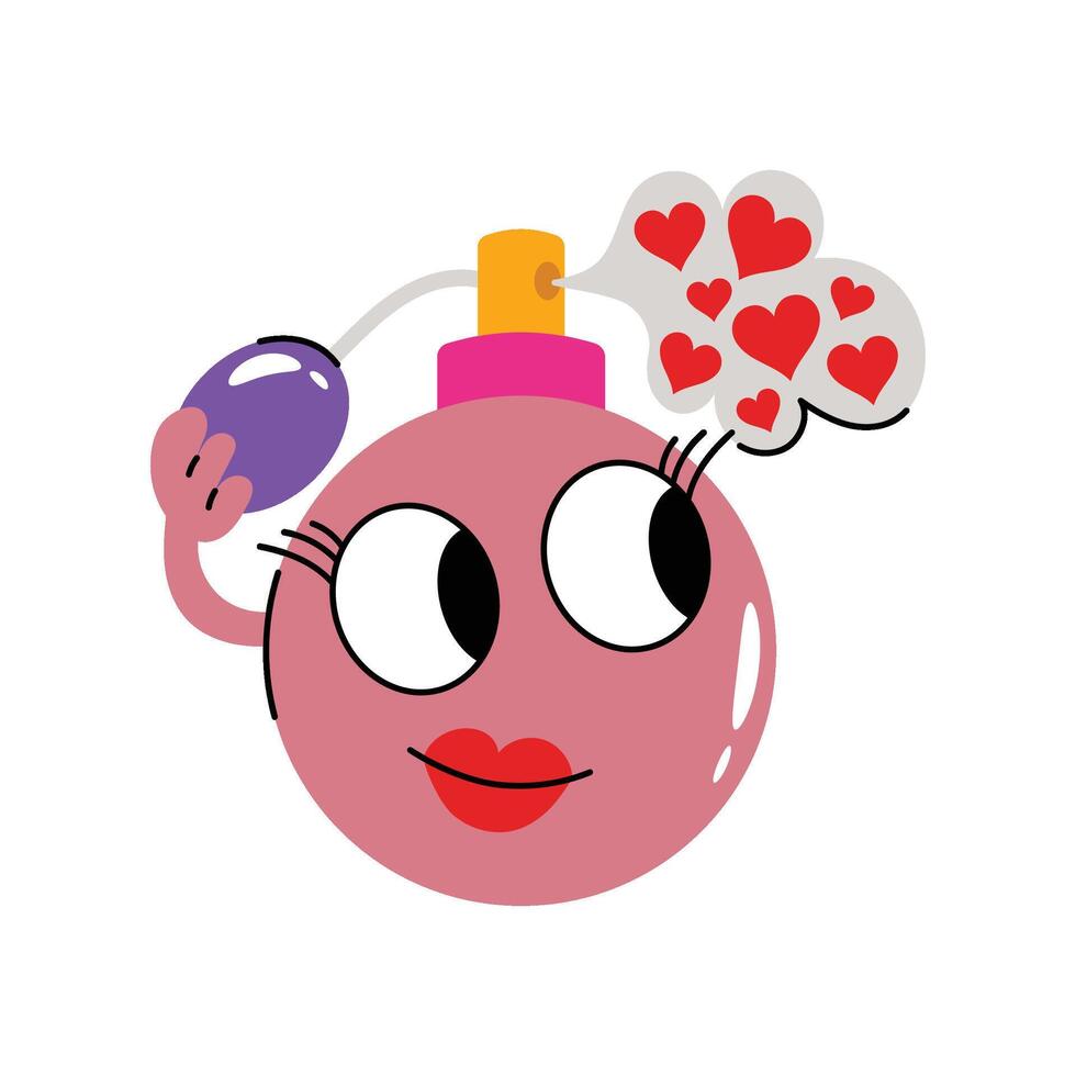 Hearts Perfume Sticker. eps 10 file vector