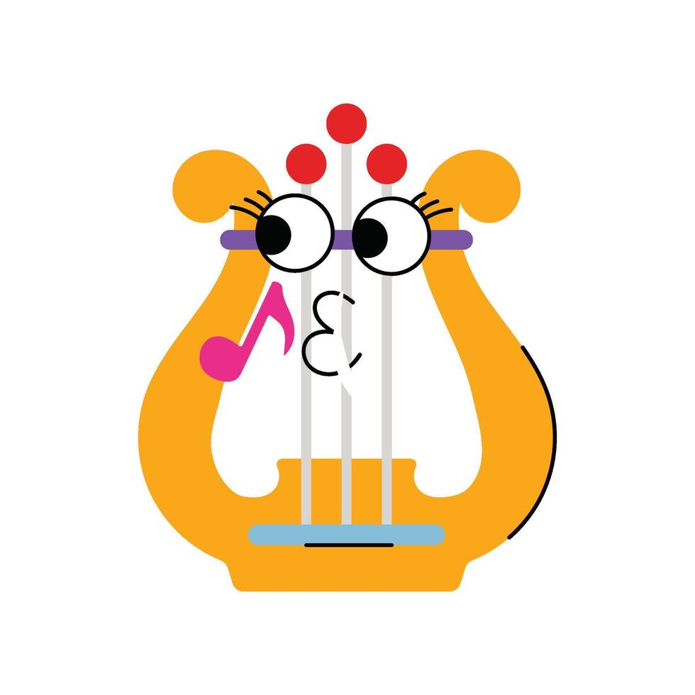 Lyre Sticker. Eps 10 file vector