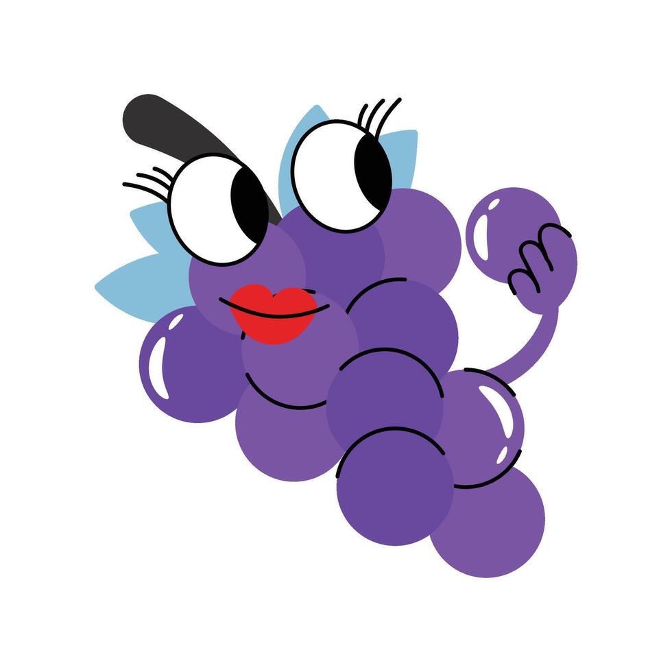 Purple Grapes Sticker. Eps 10 file vector
