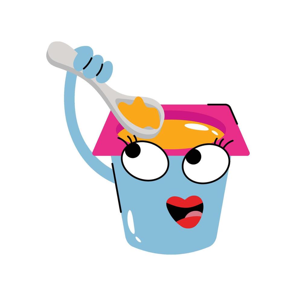 Yogurt box Sticker. Eps 10 file vector