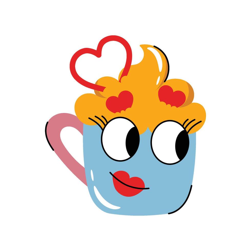 Hot chocolate Sticker. eps 10 file vector