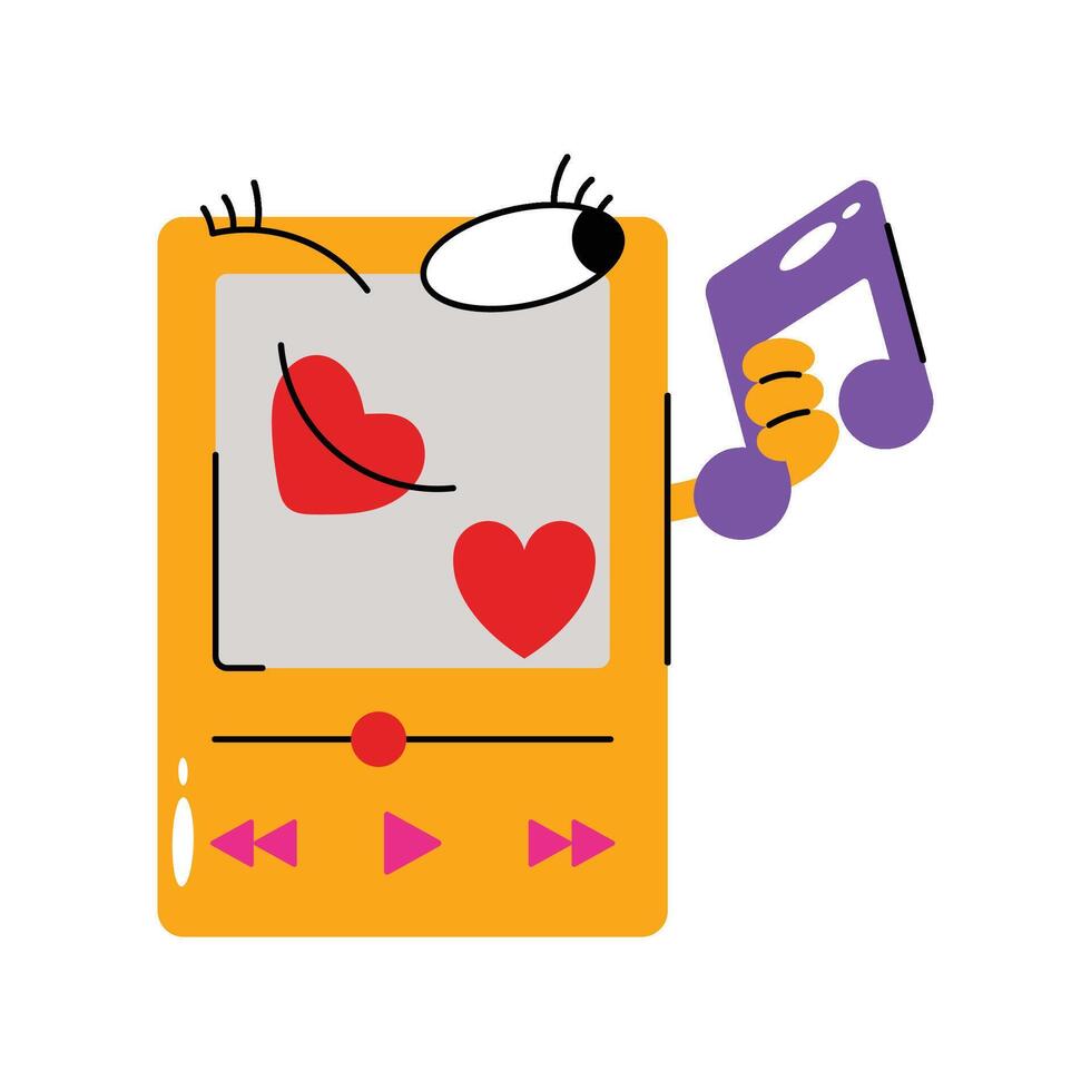 Music player Colored Sticker. Eps 10 file vector