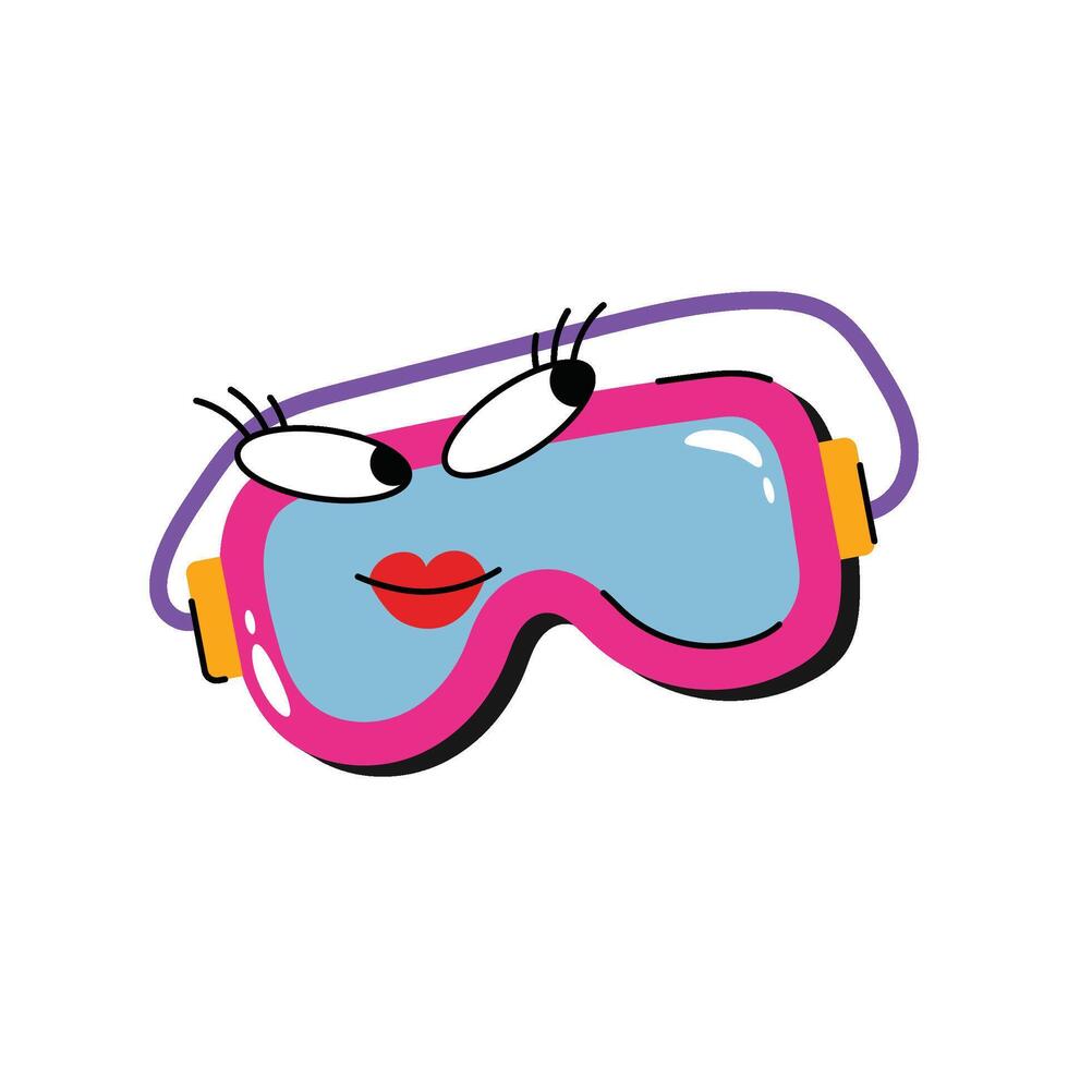 Diving Glasses Sticker. Eps 10 file vector