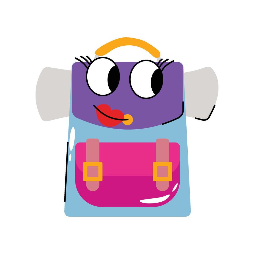 Hiking backpack Sticker. Eps 10 file vector