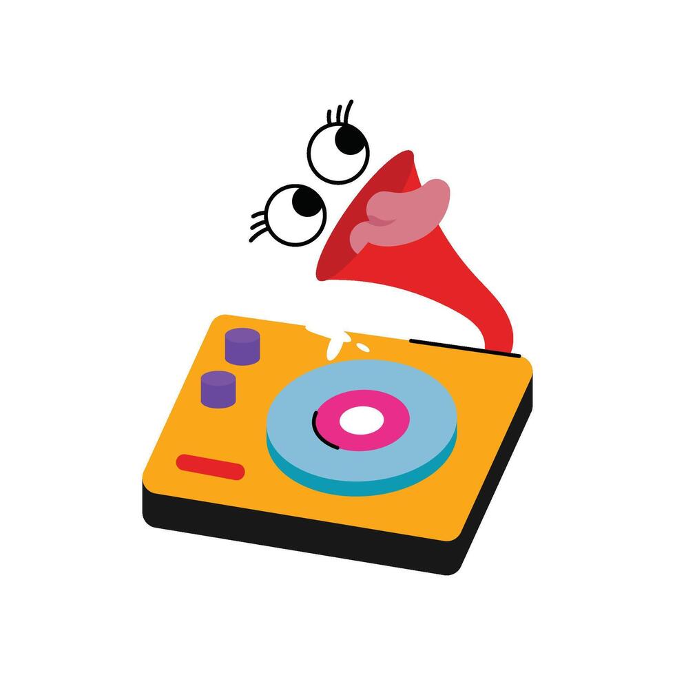 Vinyl disc player Sticker. Eps 10 file vector