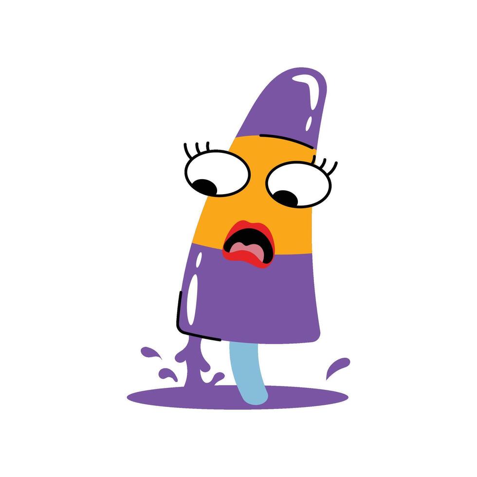 Melting ice cream Concept Sticker. Eps 10 file vector