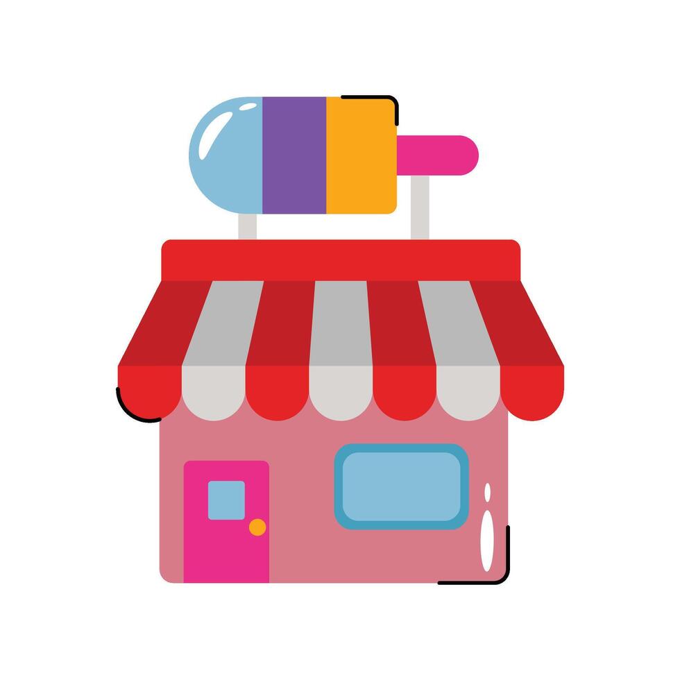 Ice cream shop Concept Sticker. Eps 10 file vector
