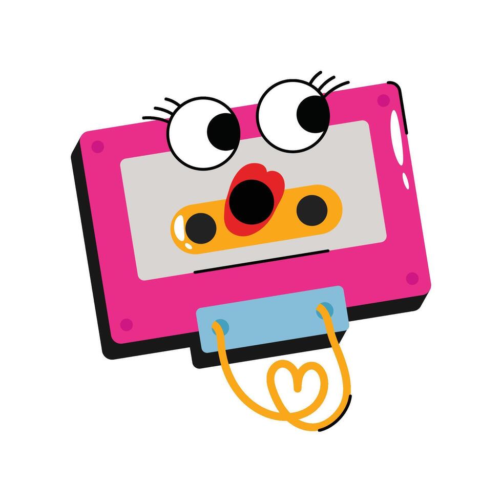 Cassette Sticker. eps 10 file vector