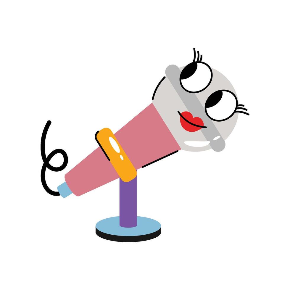 Mic Concept Sticker. Eps 10 file vector