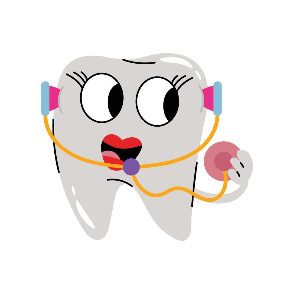 Doctor tooth Sticker. Eps 10 file vector