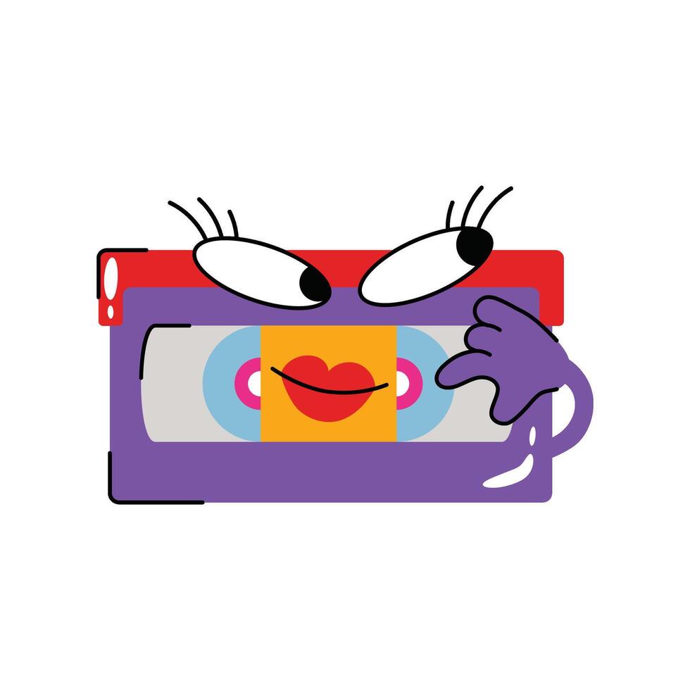 Cassette Tape Sticker. Eps 10 file vector