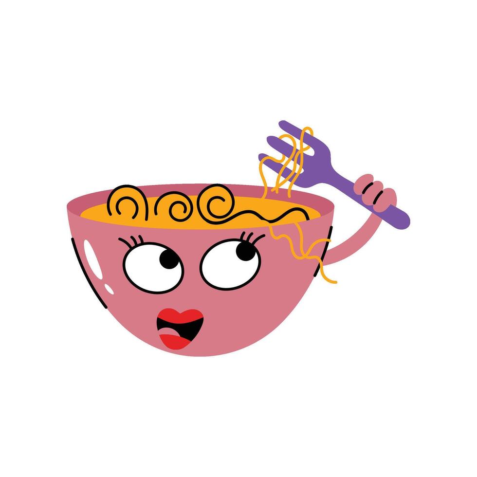Noodles Sticker. Eps 10 file vector
