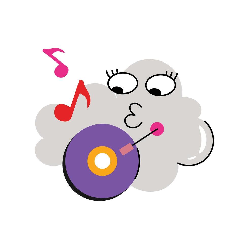 Cloud Play Colored Sticker. Eps 10 file vector