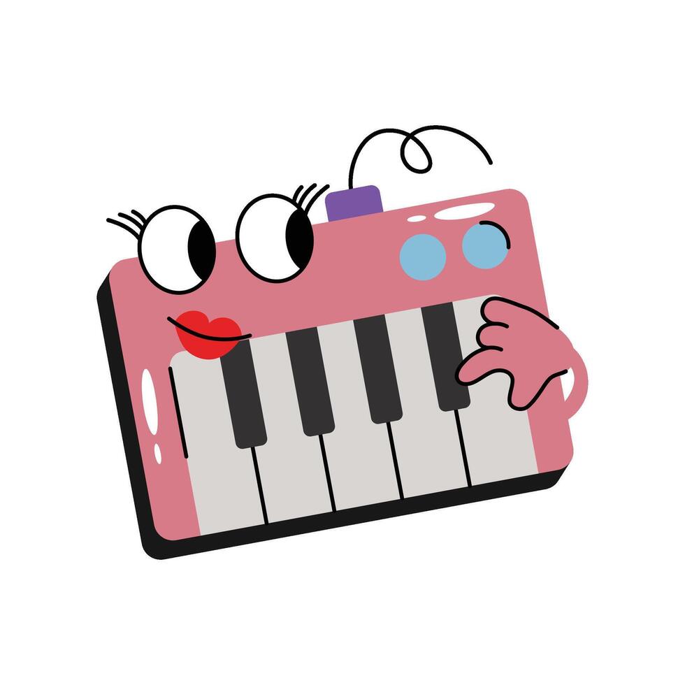 Piano Concept Sticker. Eps 10 file vector
