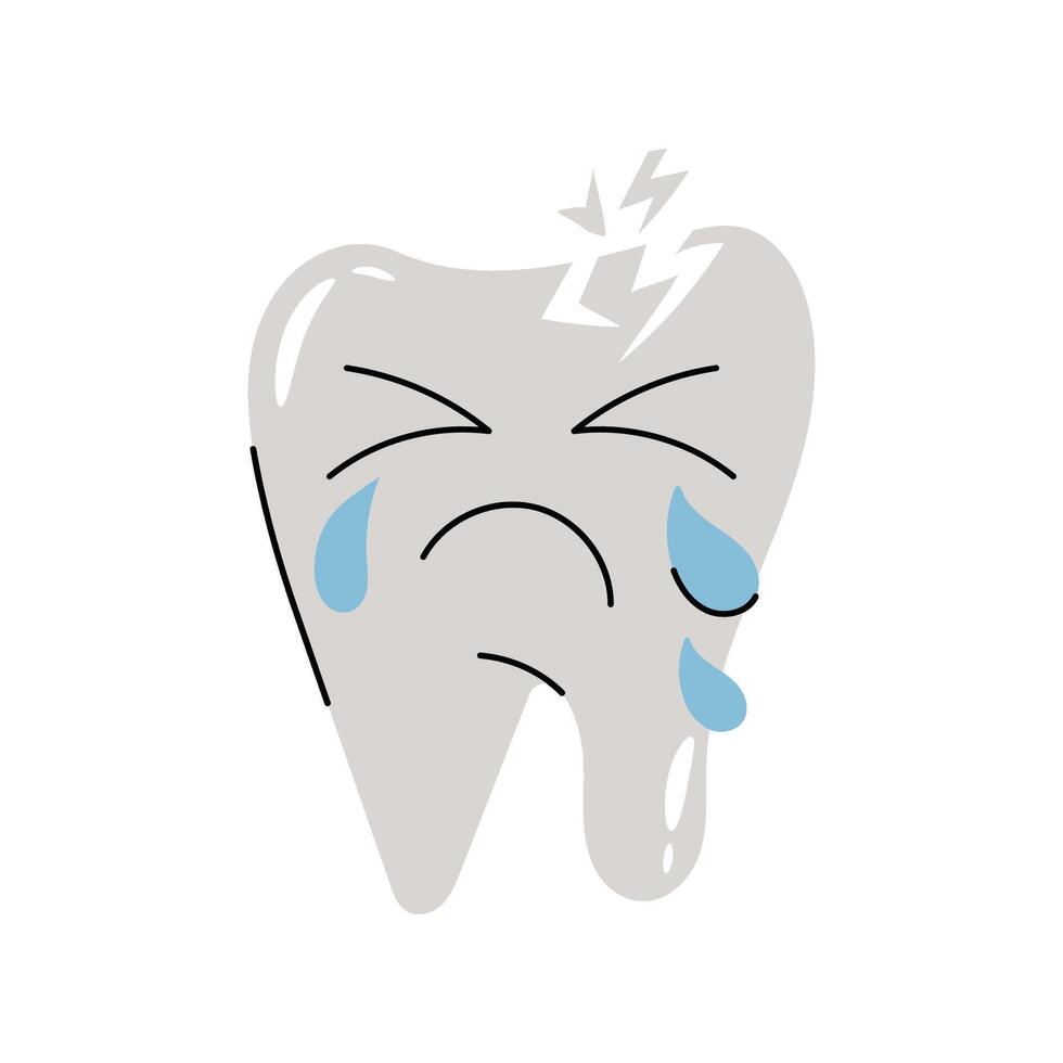 Broken tooth Sticker. Eps 10 file vector