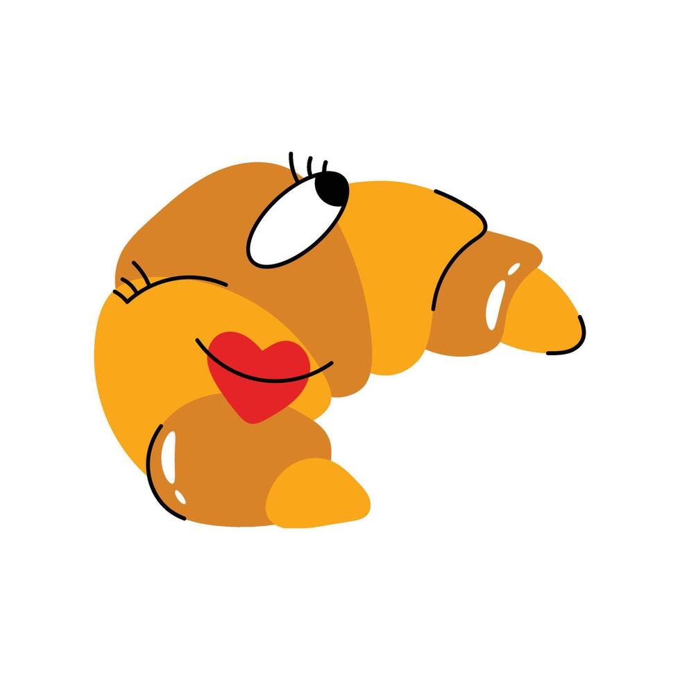 Croissant Sticker. Eps 10 file vector